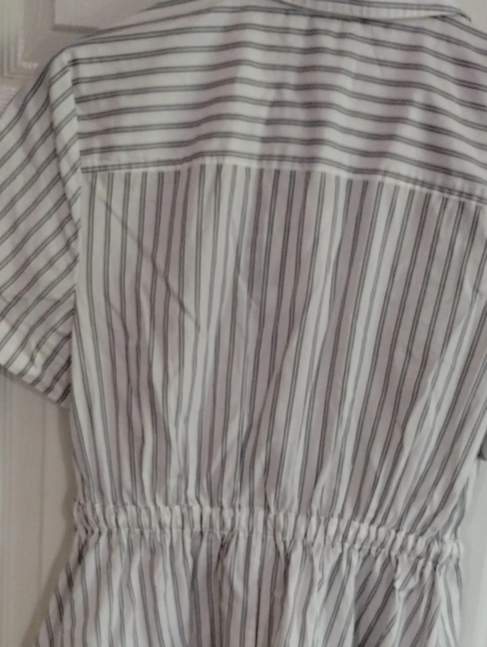 J. Crew Cerise Mini Shirt Dress Blac Stripes Cotton Poplin Size 4